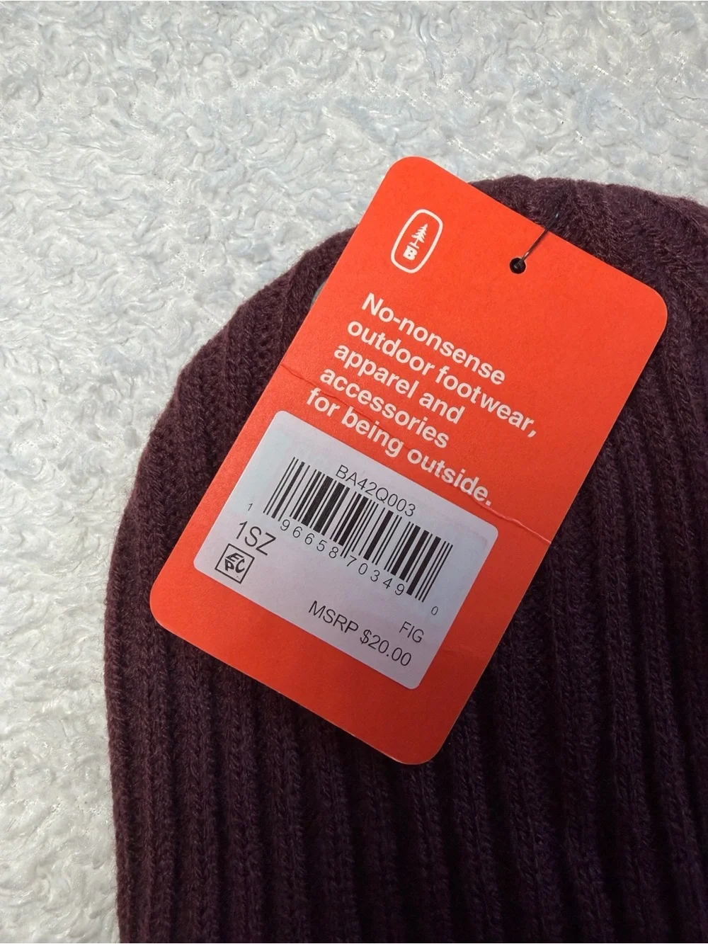 BASS Outdoor Ribbed Beanie - Plum/Deep Burgundy color